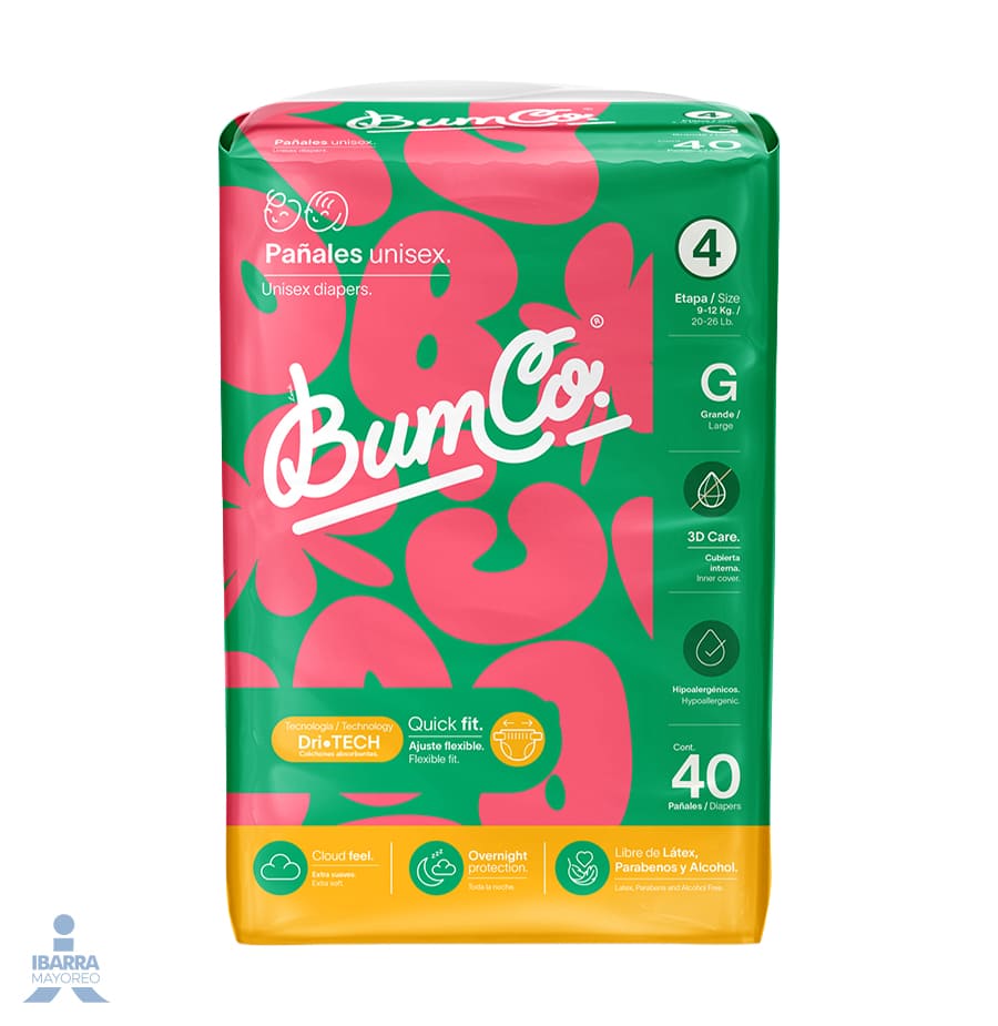 Pañal Bumco Grande 40 pzas.