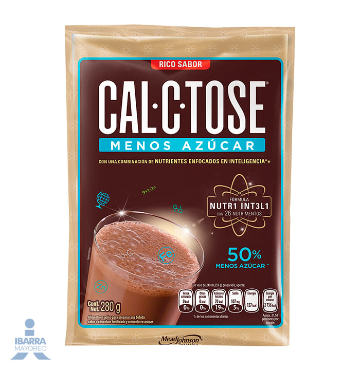 Chocolate Cal-C-Tose 50% Menos Azúcar Bolsa 280 g
