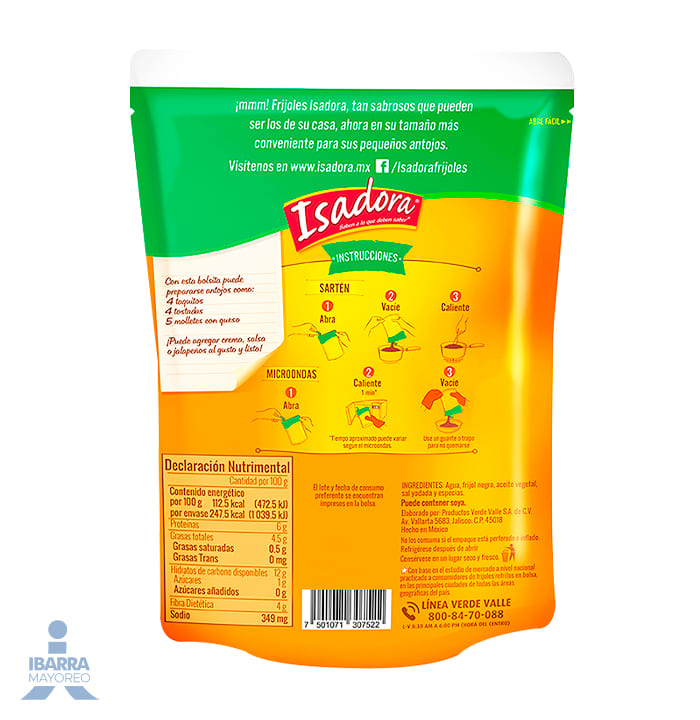 Frijol Negro Refrito Isadora 220 g