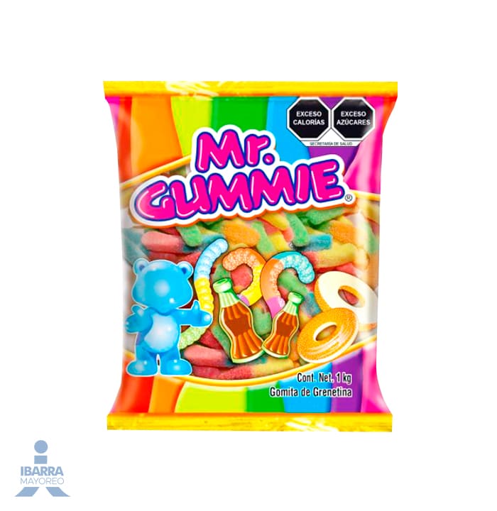 Goma Mr. Gummie Mini Lombricitas Neón 1 kg