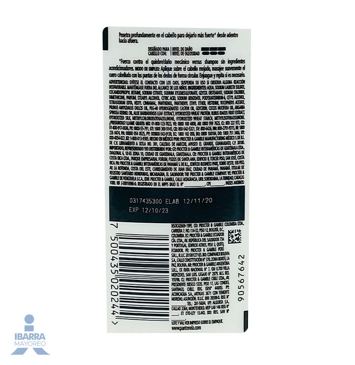 Shampoo Pantene Fuerza y Reconstrucción 400 ml