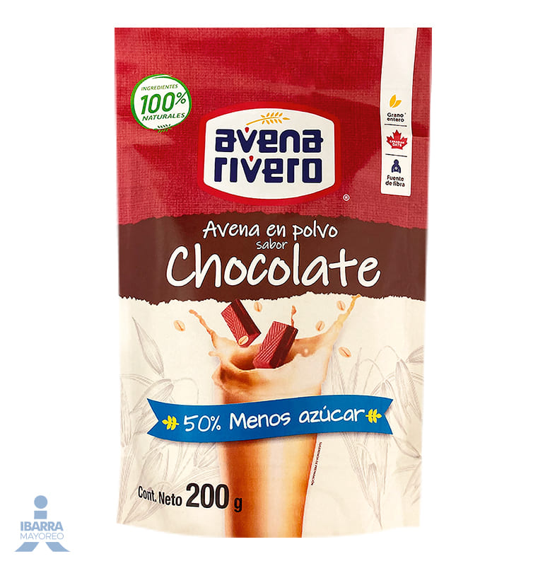 Avena Rivero Instantánea Chocolate 50% Menos Azúcar 200 g