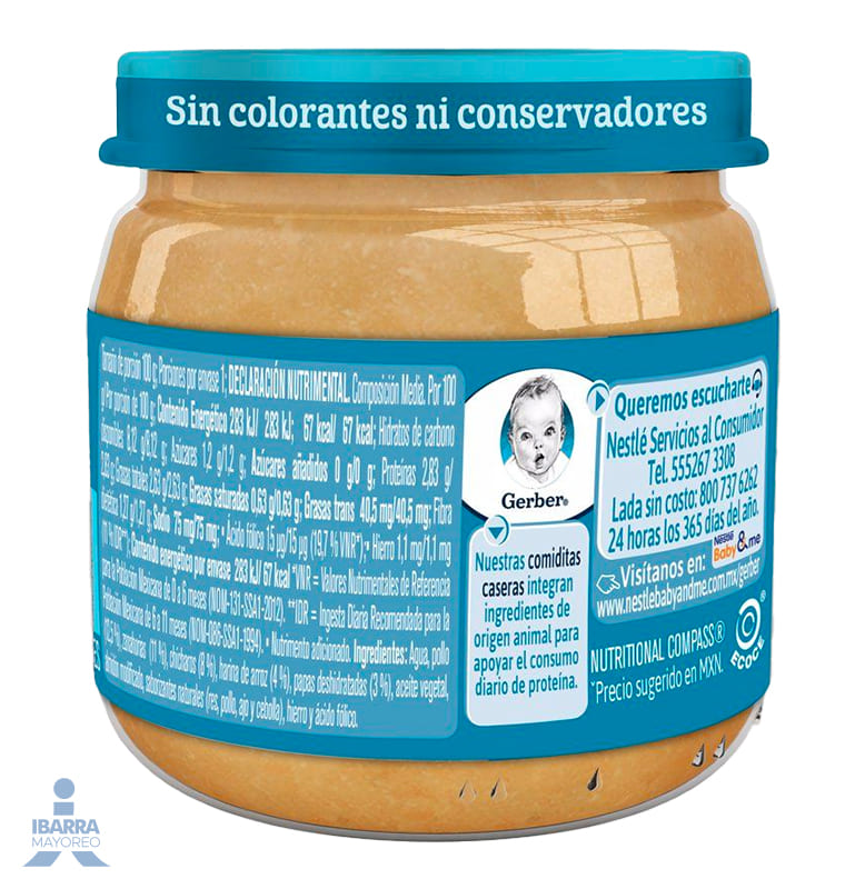Gerber Colado Verduras Pollo y Arroz Etapa 2 100 g