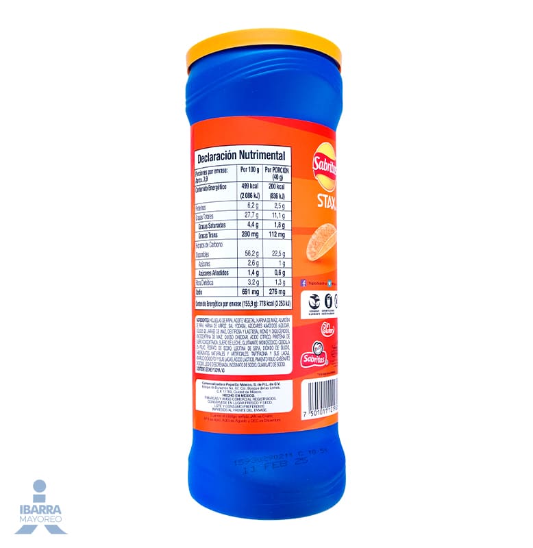Sabritas Stax Cheddar 155.9 g