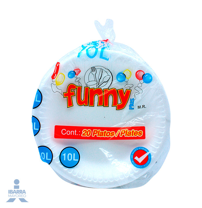 Plato Térmico Funny Plus Liso no. 10 20 pzas.