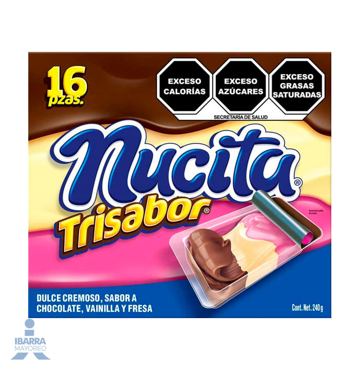 Dulce Cremoso Nucita Trisabor Napolitana 16 pzas.
