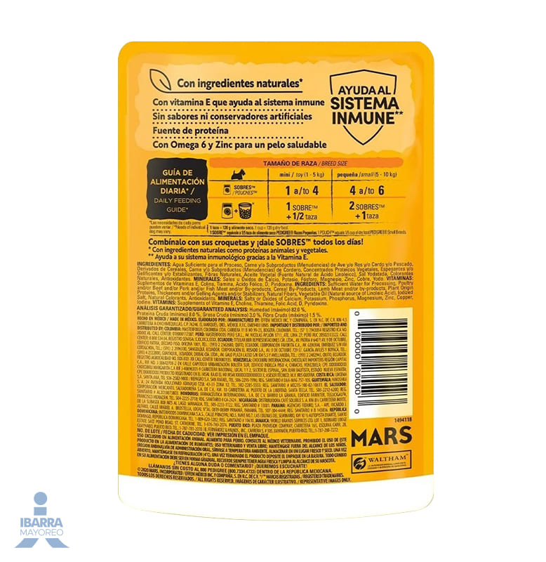 Alimento Pedigree Adulto Cordero 100 g