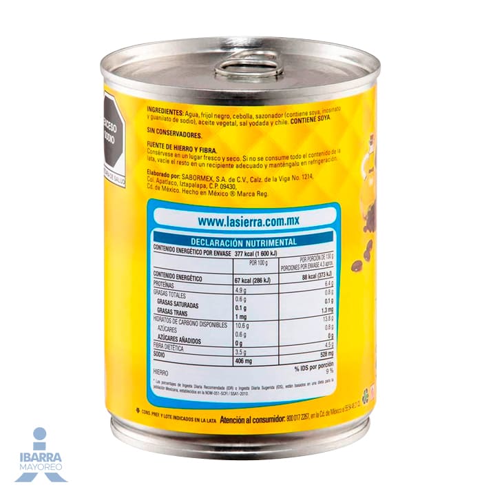 Frijol Negro Entero La Sierra 560 g