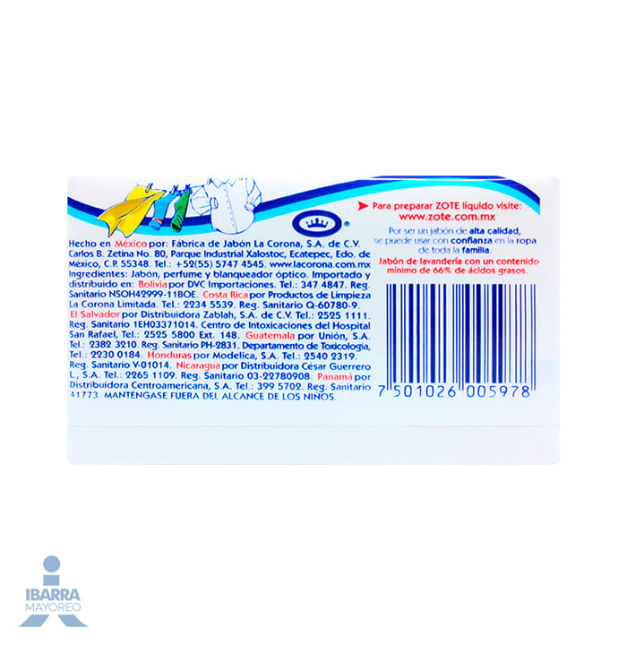 Jabón Zote Blanco 100 g