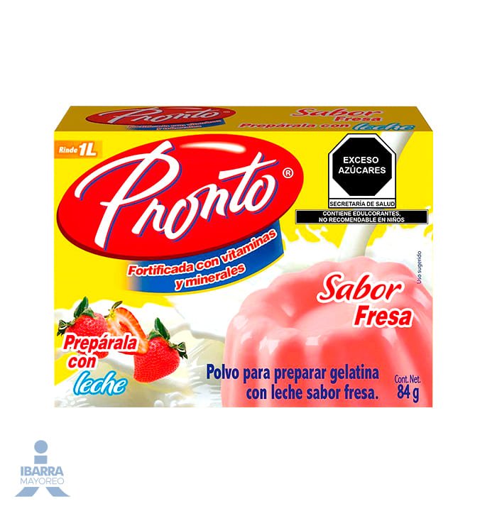 Gelatina Pronto Fresa Leche 84 g