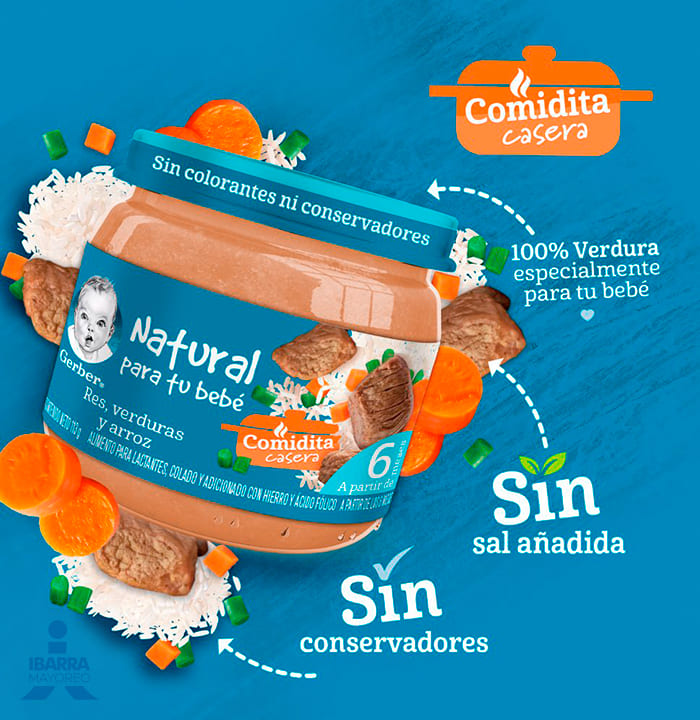 Gerber Colado Verduras Res y Arroz Etapa 2 100 g