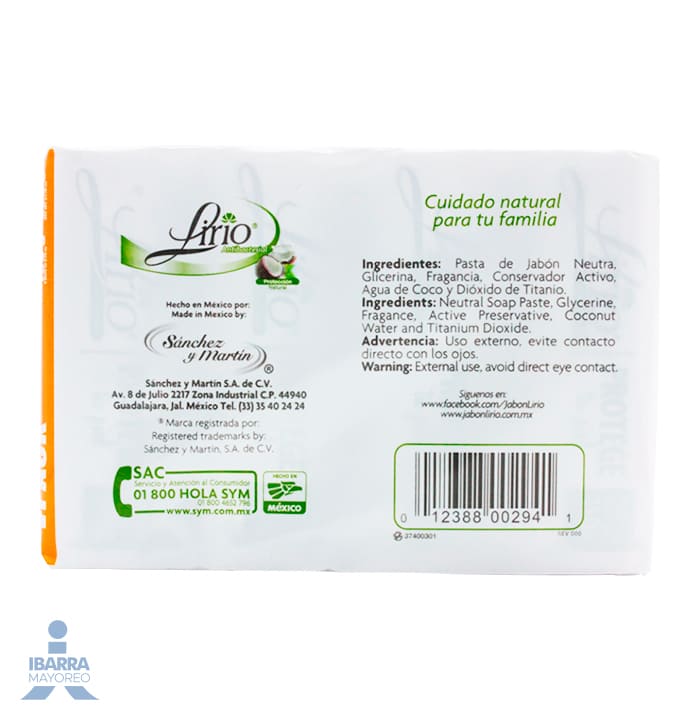 Jabón de tocador Lirio Coco 4/150 g