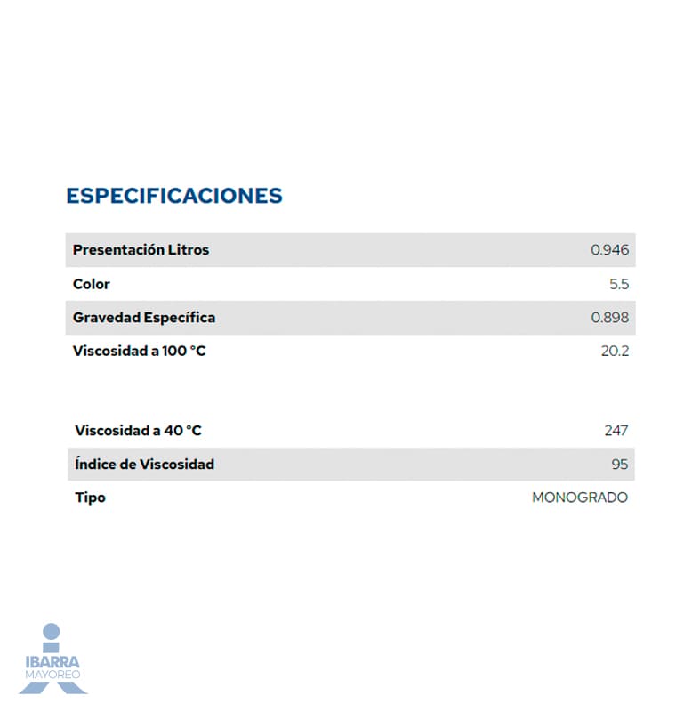 LTH Aceite Monogrado Gasolina SAE 50 SL 946 ml