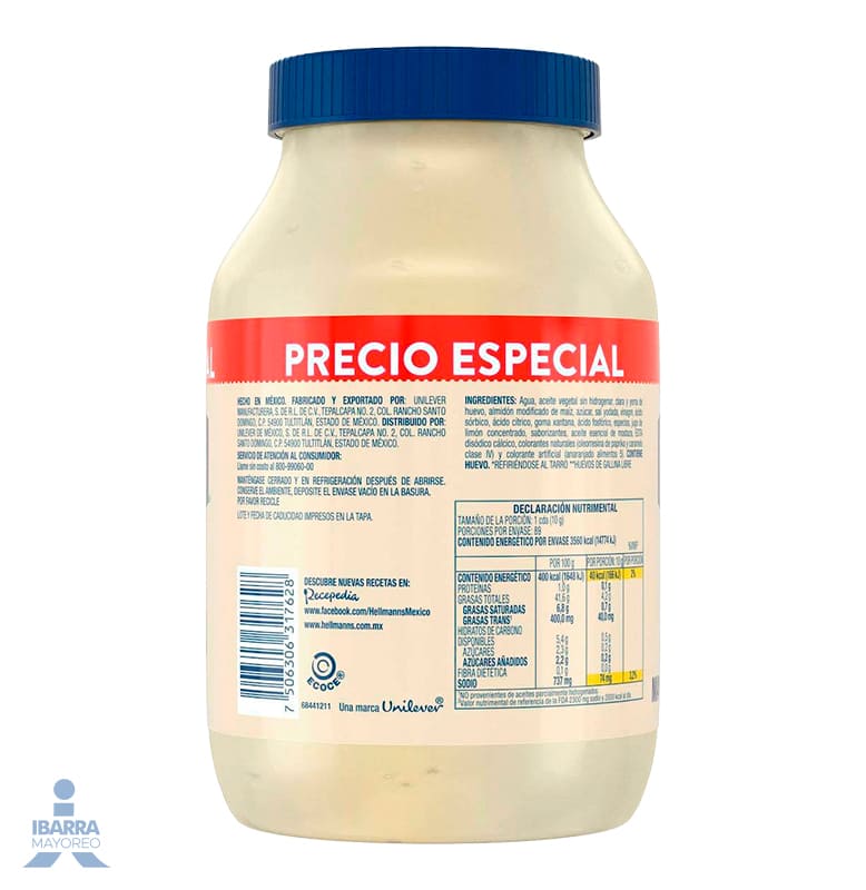 Mayonesa Hellmanns Clásica 890 g