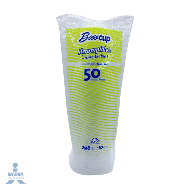 Vaso Plástico Bosco no. 10/296 ml 50 pzas.