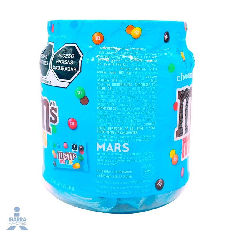 Chocolate m&m Minis Vitrolero 44 pzas.
