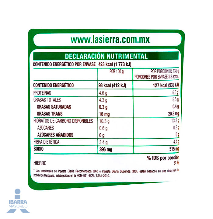 Frijol Bayo Refrito La Sierra Bolsa 430 g