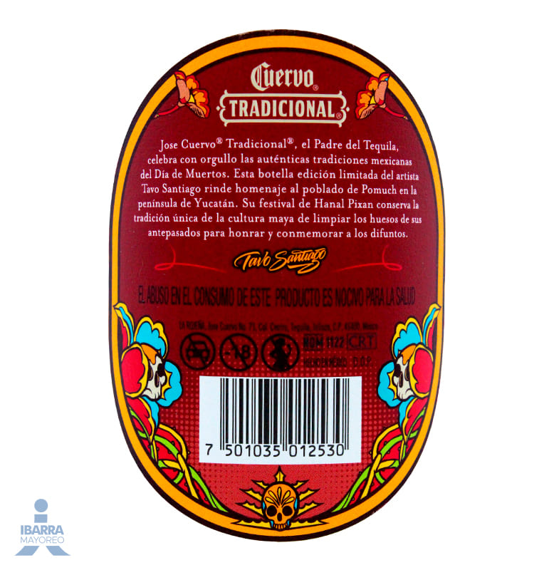 Tequila Cuervo Tradicional Reposado Calavera 750 ml