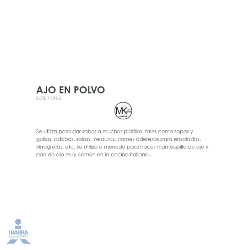 Especia Ajo en Polvo Pragna 794 g