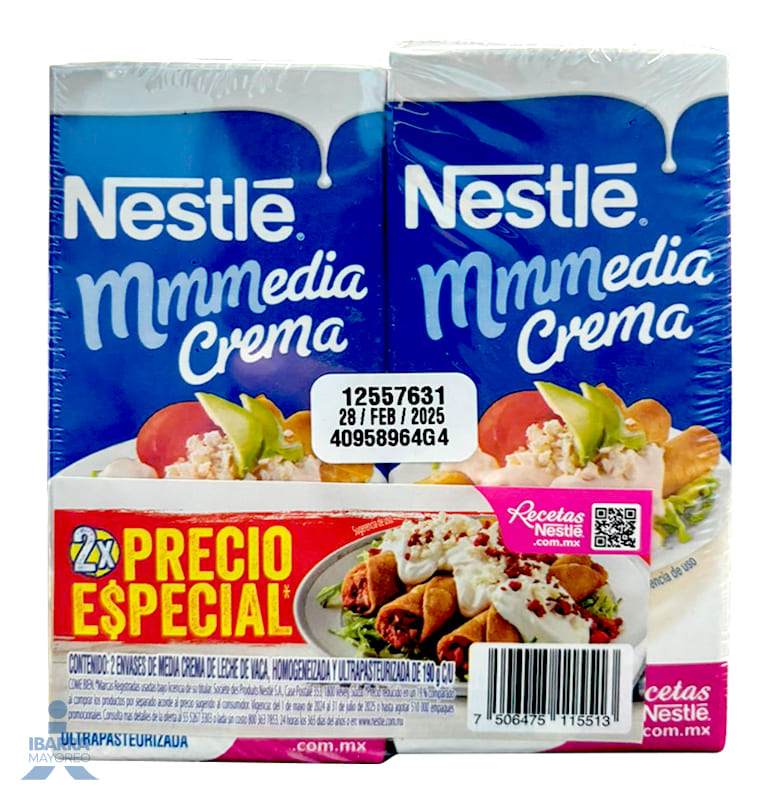 Media Crema Nestlé 2/190 g Precio Especial