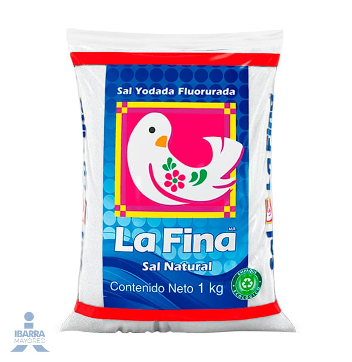 Sal La Fina Yodada Fluorurada Bolsa 1 kg