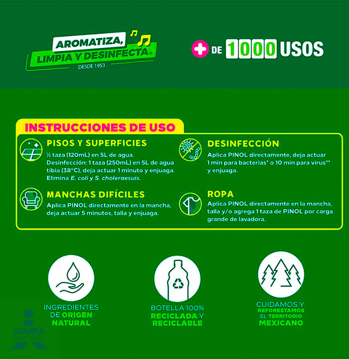 Limpiador Pinol 828 ml GRATIS 172 ml
