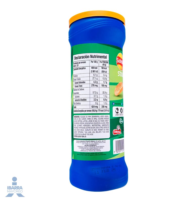 Sabritas Stax Crema y Cebolla 155.9 g