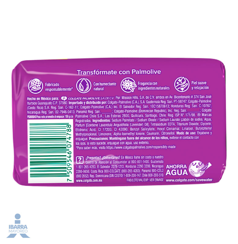 Jabón de tocador Palmolive Naturals Lavanda y Crema 4/120 g