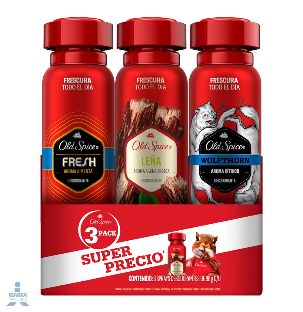 Desodorante Old Spice Variedad Aerosol 3/96 gr