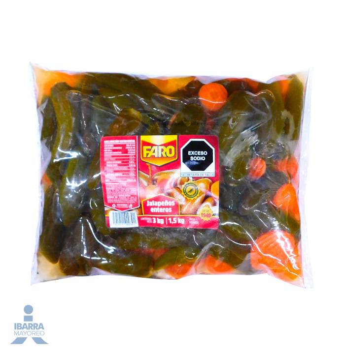 Chiles Jalapeños Enteros Faro Bolsa 3 kg