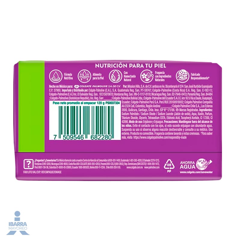 Jabón de tocador Palmolive Naturals Lavanda y Crema 120 g