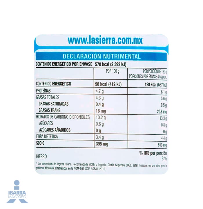 Frijol Negro Refrito La Sierra 440 g