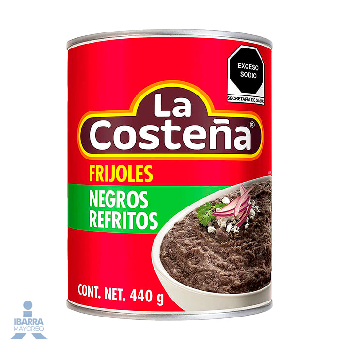 Frijol Negro Refrito La Costeña Lata 440 g