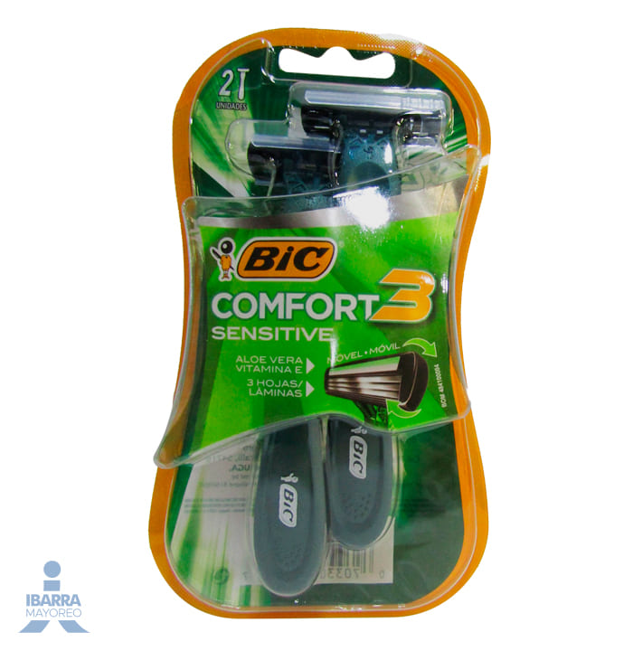 Rastrillo Bic Comfort 3 Piel Sensible 2 pzas.