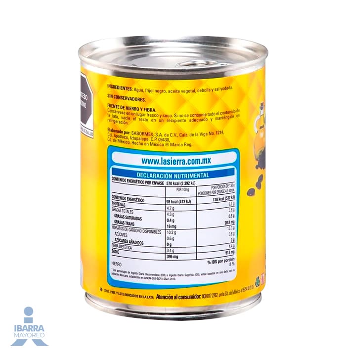 Frijol Negro Refrito La Sierra 580 g