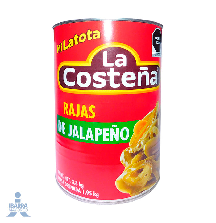 Chiles Jalapeños Rajas La Costeña 3.8 kg