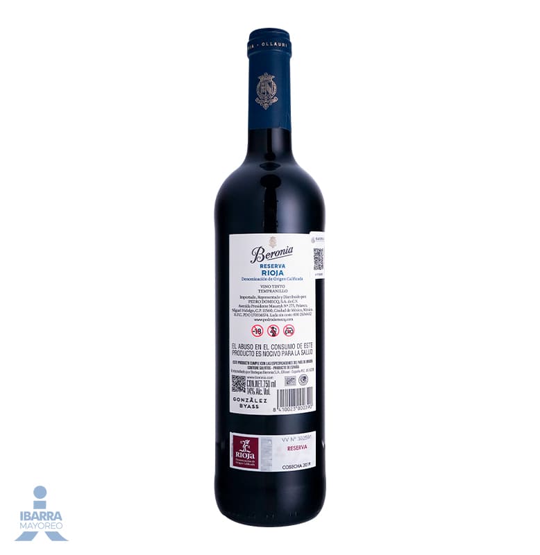 Vino Tinto Beronia Reserva 750 ml