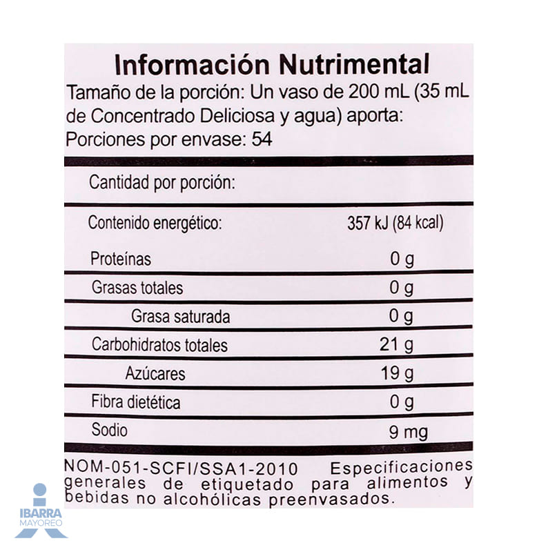 Jarabe Jamaica Deliciosa 1.89 L