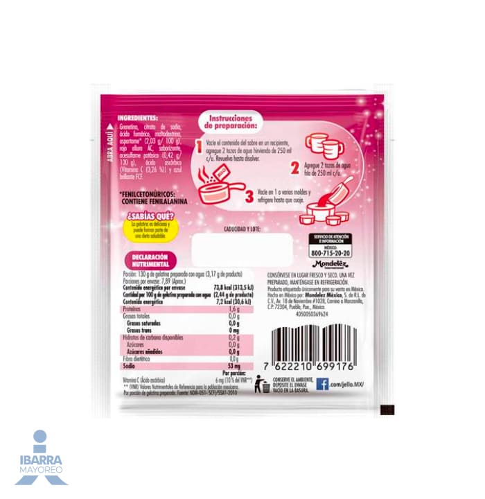 Gelatina Jell-o Cereza 25 g