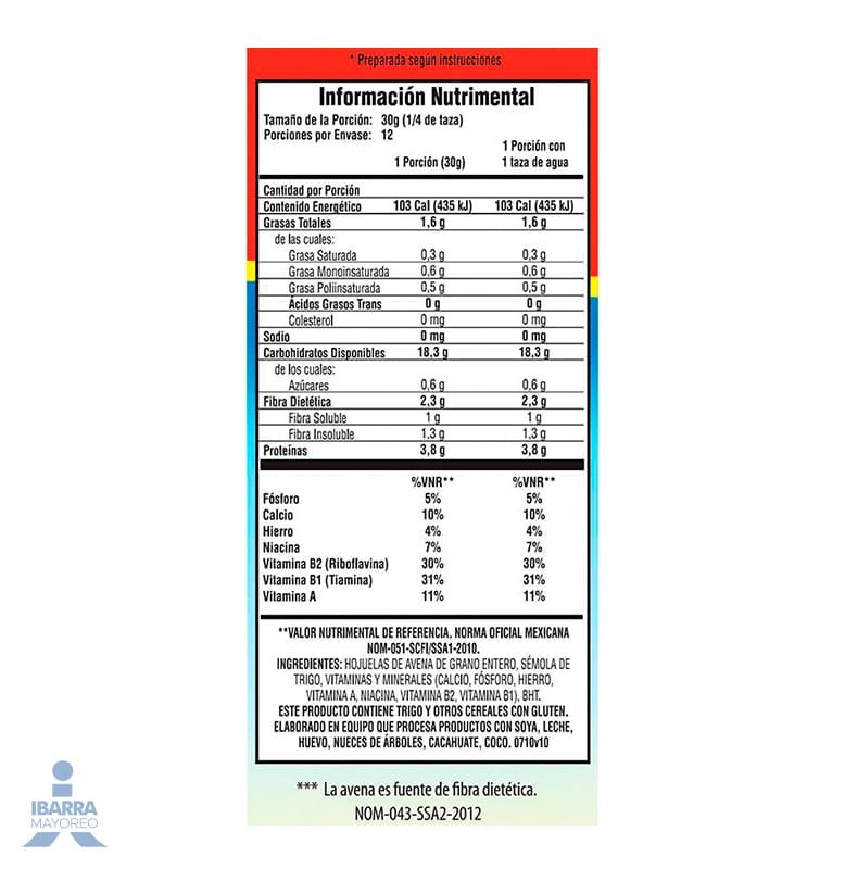 Avena 3 Minutos Bolsa 288 g