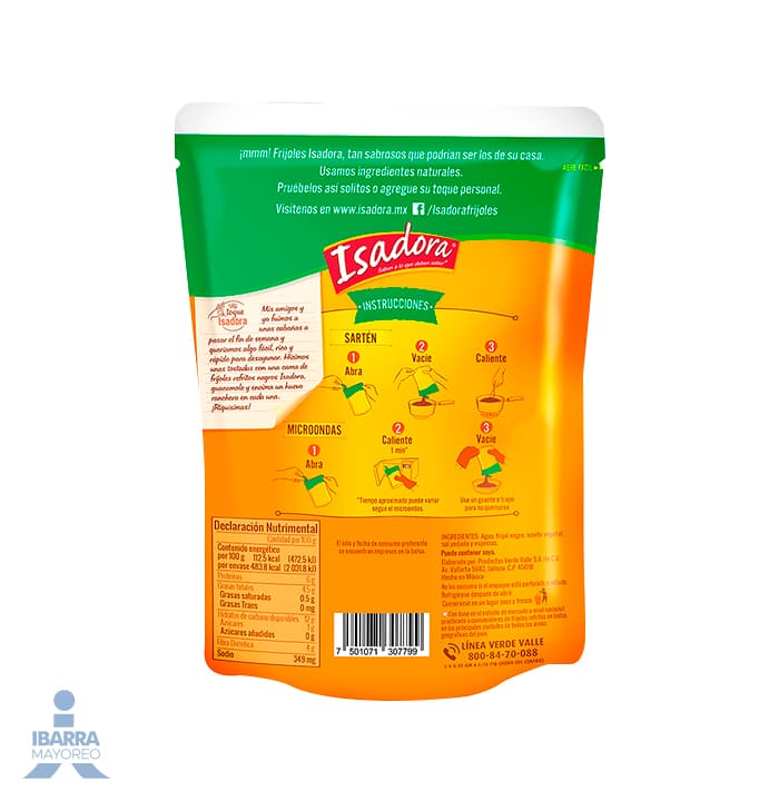 Frijol Negro Refrito Isadora 430 g