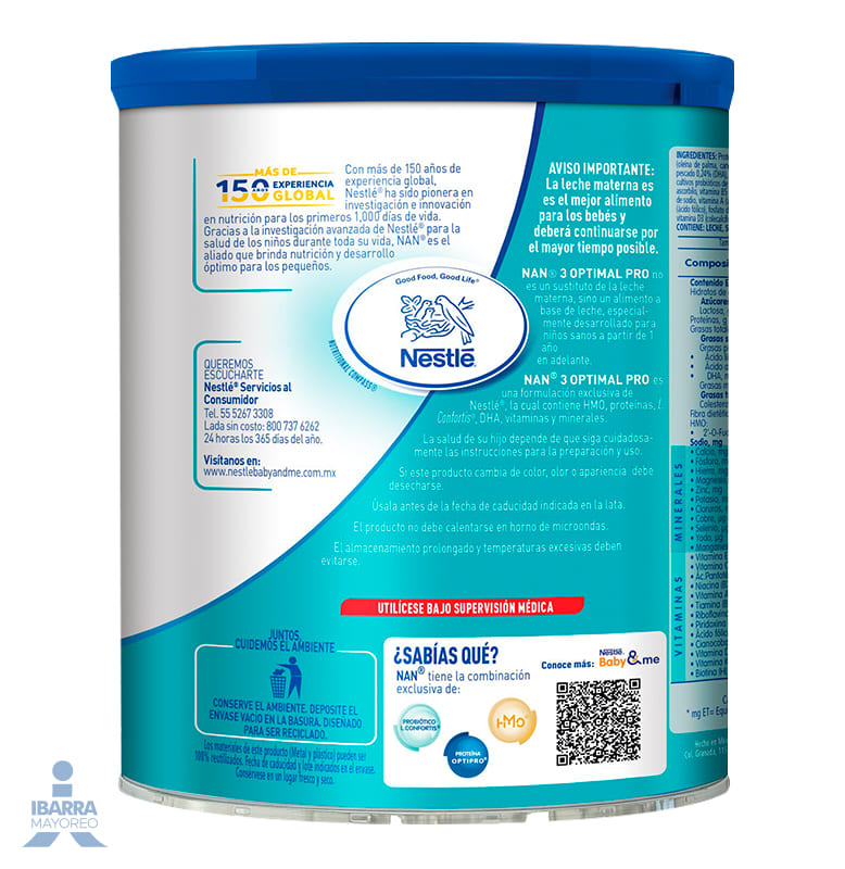Fórmula Infantil NAN 3 Optimal Pro a partir de 1 año 720 g