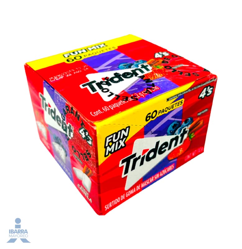 Chicle Trident Fun Mix 60/4 pzas.