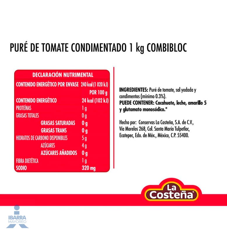 Puré de Tomate La Costeña Tetrapack 1 kg