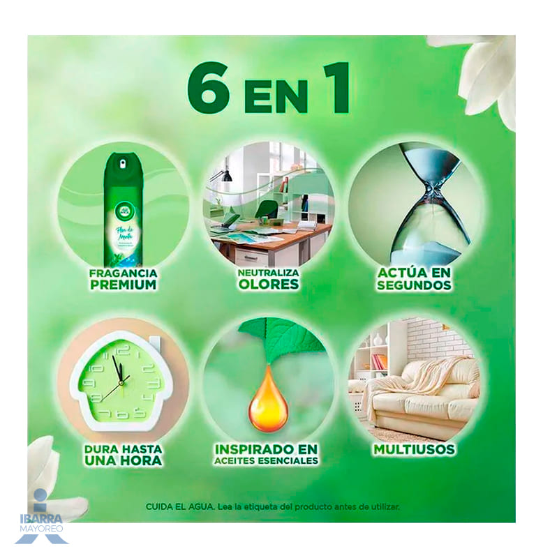 Aromatizante Air Wick Flor de Menta Aerosol 300 g