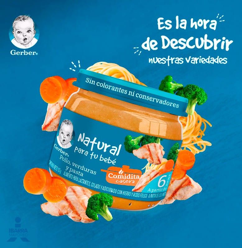Gerber Colado Verduras con Pollo y Pasta Etapa 2 113 g