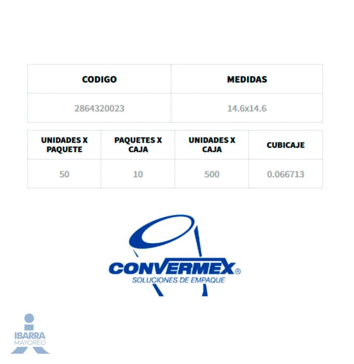 Charola Térmica Convermex no. 66 50 pzas.