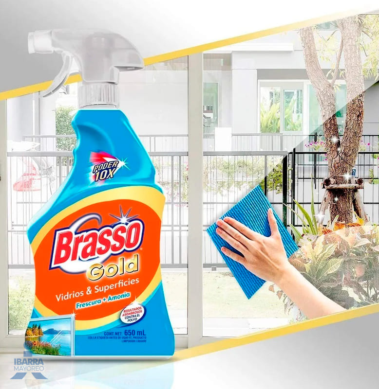 Limpiador Brasso Vidrios y Superficies Amonia 650 ml