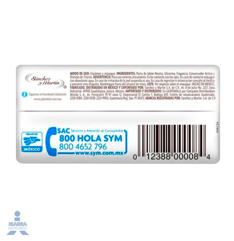 Jabón de tocador Lirio Neutro 180 g
