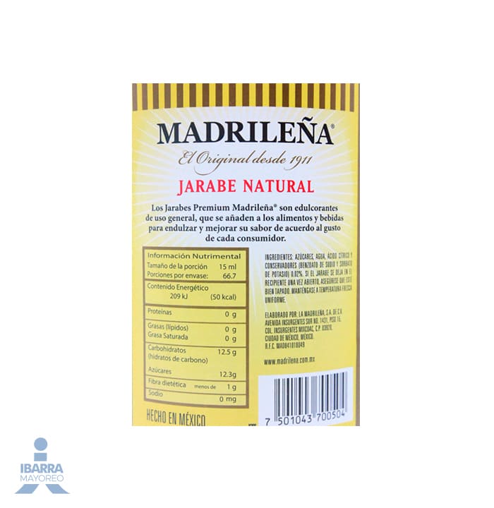 Jarabe Natural Madrileña 1 L